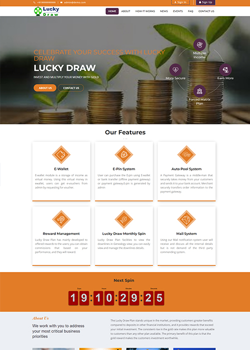 Unilevel Luckydraw MLM Script